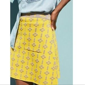 Anthropologie Maeve Quant Mini Skirt Size M Yellow
